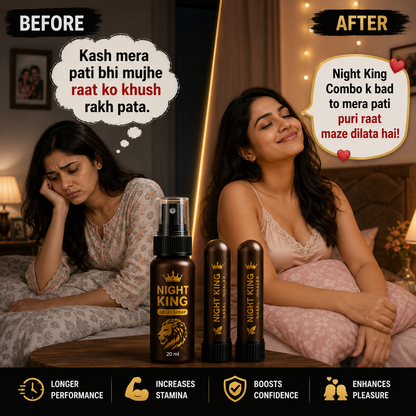 Night King Spray + 2 Nasal Inhaler | 30 DAYS MONEY BACK GURANTEE