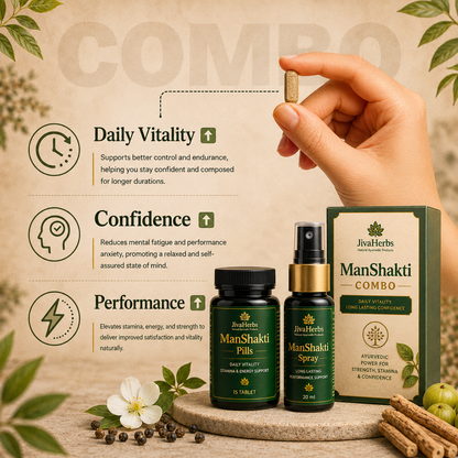 ManShakti Pills + Spray Combo | 30 DAYS MONEY BACK GURANTEE
