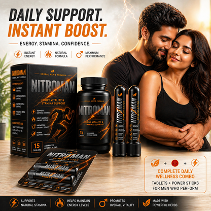 NITROMAN TABLET + 2 POWER STICKS | 30 Days Money Back Gurantee
