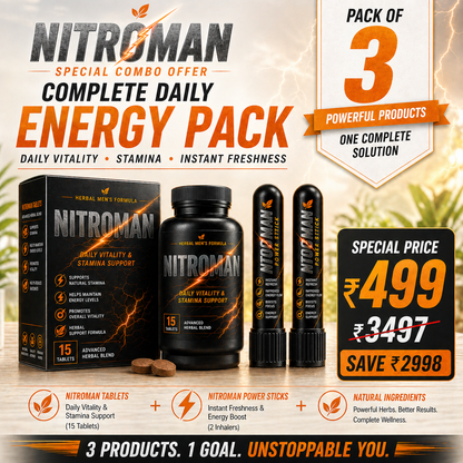NITROMAN TABLET + 2 POWER STICKS | 30 Days Money Back Gurantee
