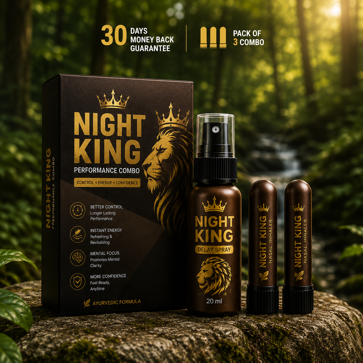 Night King Spray + 2 Nasal Inhaler | 30 DAYS MONEY BACK GURANTEE